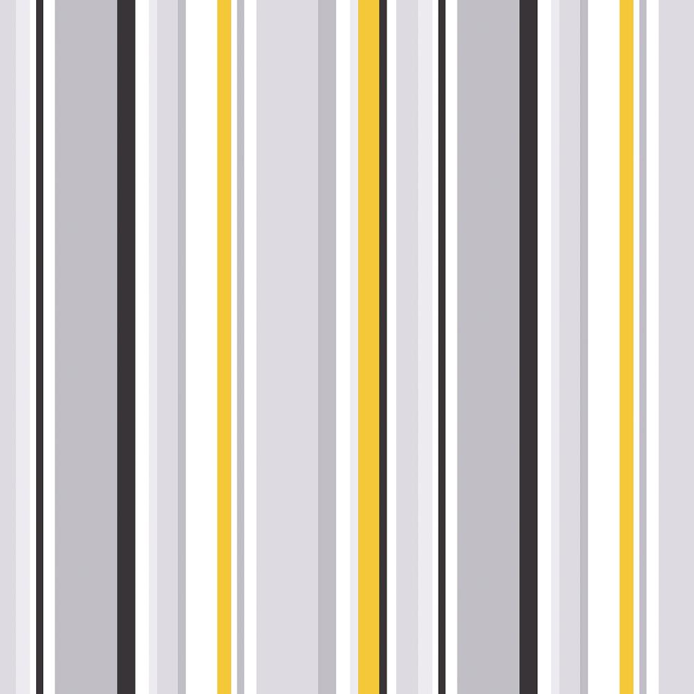 Patton Wallcoverings JJ38047 Rewind Step Stripe In Yellow, Grey And Black Wallpaper